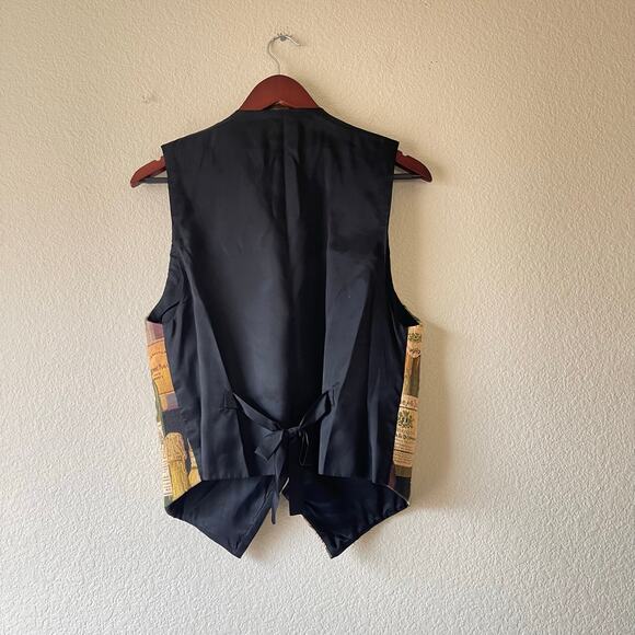 Vintage‎ wine bottle pattern tapestry vest size medium - Picture 3 of 6